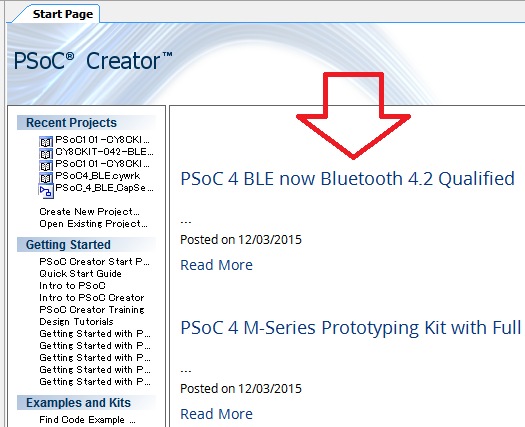 PSoC 4 BLE now Blutooth 4.2 Qualified