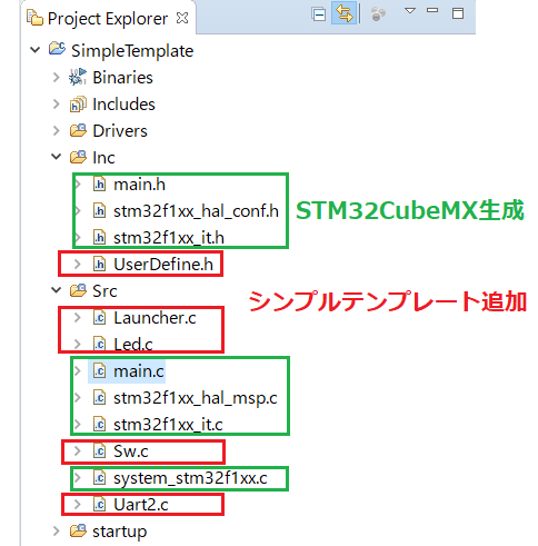 Simplate Template for STM32F1 Project Explorer