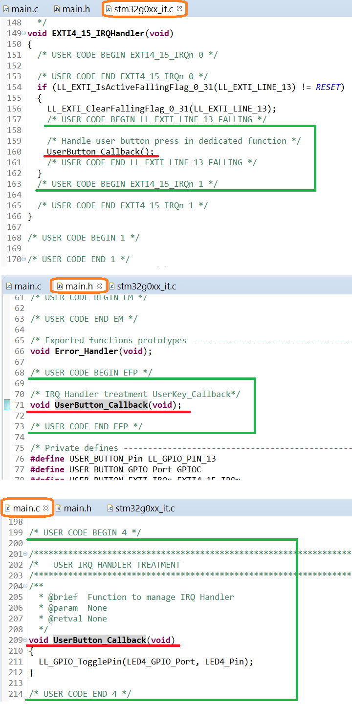 LL APIのNVIC利用時のソースコードユーザ追記箇所