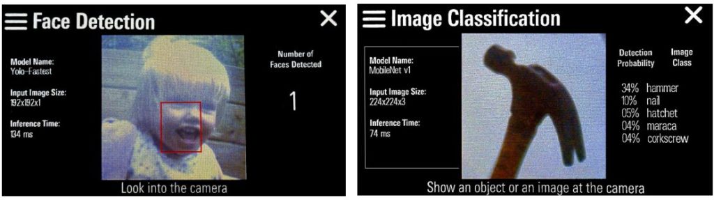 AI MCUのカメラ内の顔検出とオブジェクト検出（出典：クイックスタートガイド ）