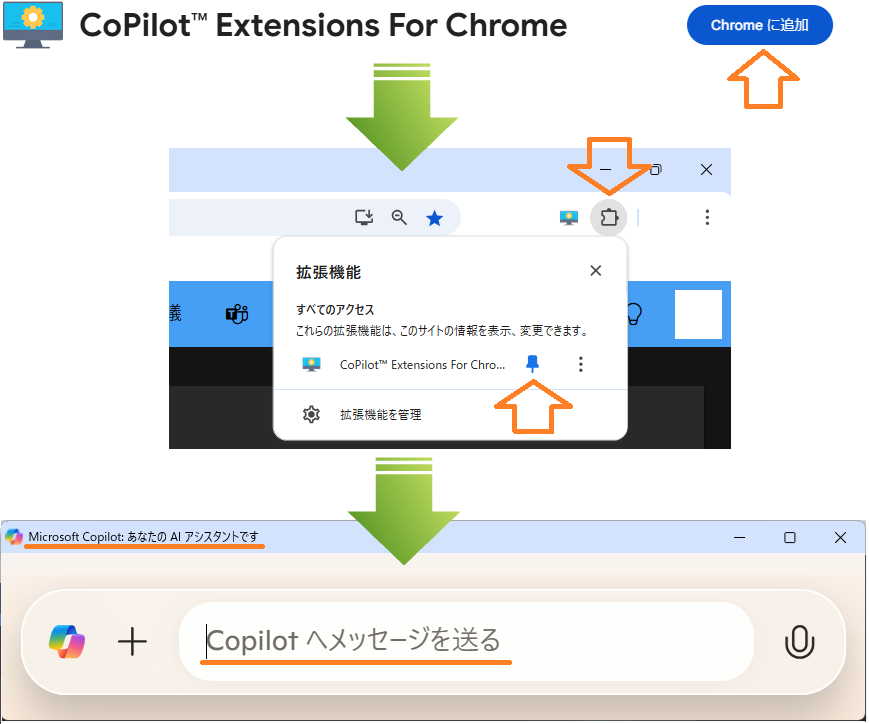 Microsoft EdgeのCopilot機能をChomeブラウザへ追加する方法