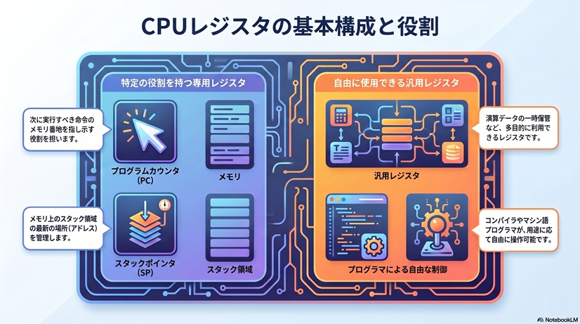 CPUレジスタ構成（NotebookLM作成）