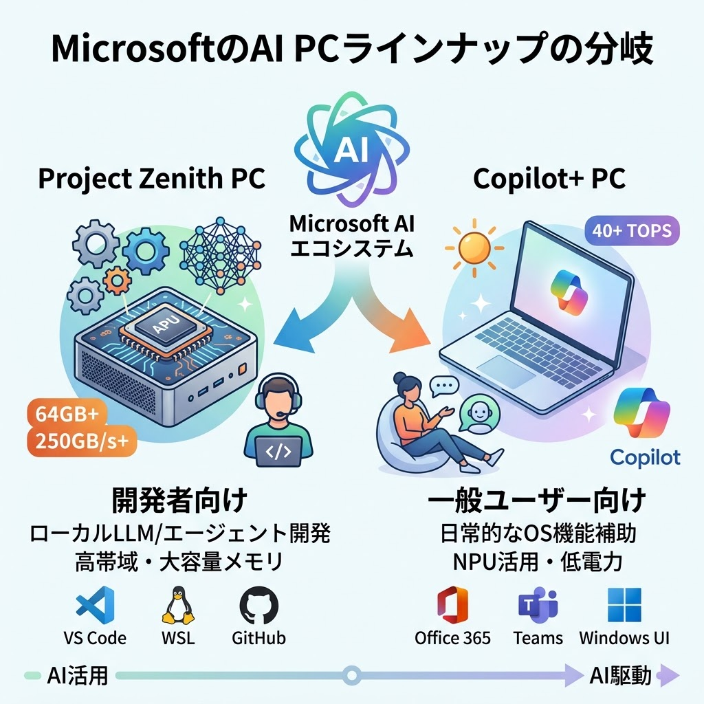 MicrosoftのAI PCラインナップはProject Zenith PCとCopilot+ PCに分岐